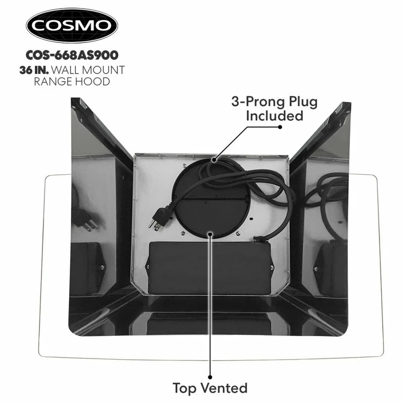Flash Sale ⭐ Cosmo 380 CFM Wall Mount Range Hood With Touch Controls, Stainless Steel, 30" 🌟 - Image 8