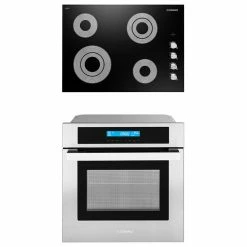 Cheap ✨ Cosmo 2PC Kitchen Package With 30" Electric Cooktop & 24" Electric Wall Oven ⌛
