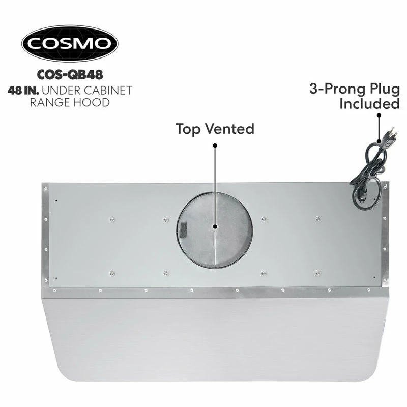 Best Pirce 👏 Cosmo Appliances 48" Under Cabinet Range Hood With 3-Speed Fan, Push Button, Permanent Filters ⌛ - Image 12