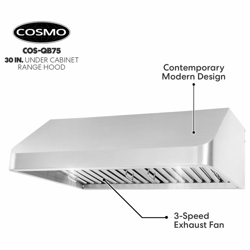 Flash Sale ๐ Cosmo 30" Ducted Under Cabinet Range Hood In Stainless Steel ๐คฉ - Image 7