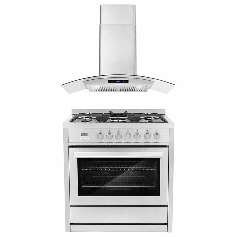 Cheap ๐งจ Cosmo 2-Piece Kitchen, 36" Dual Fuel Range And 36" Wall Mount Range Hood ๐งจ - Image 2