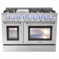Buy 🛒 Thor Kitchen 48” Free Standing Professional Double Oven Gas Range,, Natural Gas 😀