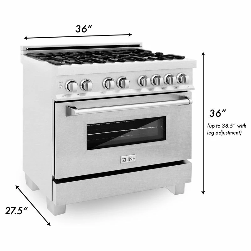 Best deal 💯 ZLINE Kitchen And Bath ZLINE 36" Range Gas Stove And Electric Oven In DuraSnow Stainless Steel 🎁 - Image 14