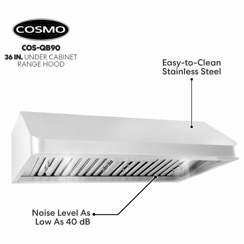 Coupon ๐งจ Cosmo 36" Ducted Under Cabinet Range Hood In Stainless Steel โ๏ธ - Image 7