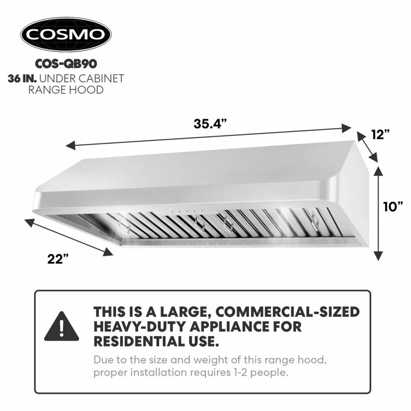 Coupon ๐งจ Cosmo 36" Ducted Under Cabinet Range Hood In Stainless Steel โ๏ธ - Image 11