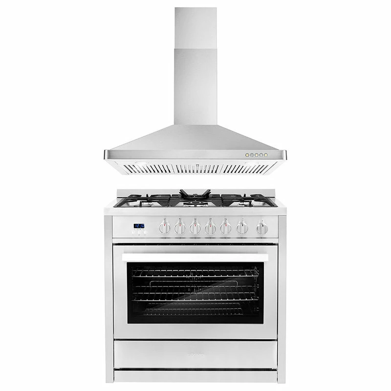 Discount 😀 Cosmo 2-Piece Kitchen, 36" Gas Range And 36" Wall Mount Range Hood 😀 - Image 2