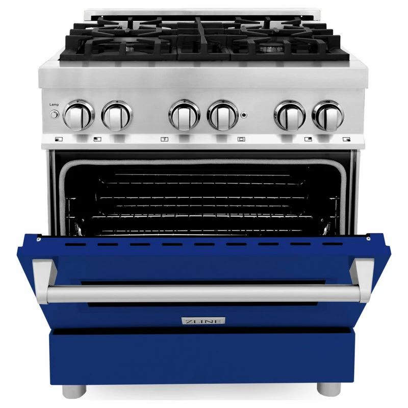 Top 10 😀 ZLINE Kitchen And Bath ZLINE Dual Fuel Range Gas Stove/Electric Oven, Blue Gloss ✨ - Image 4