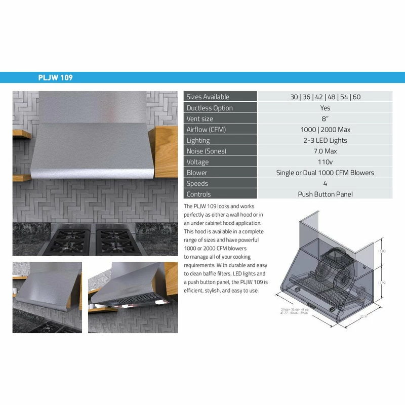 Top 10 💯 Proline Range Hoods Proline PLJW 109 Professional Wall Hood, 36 👏 - Image 11