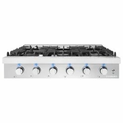 Coupon 😀 Cosmo Appliances 36" Gas Cooktop, Stainless Steel With 6 Italian Made Burners 🤩