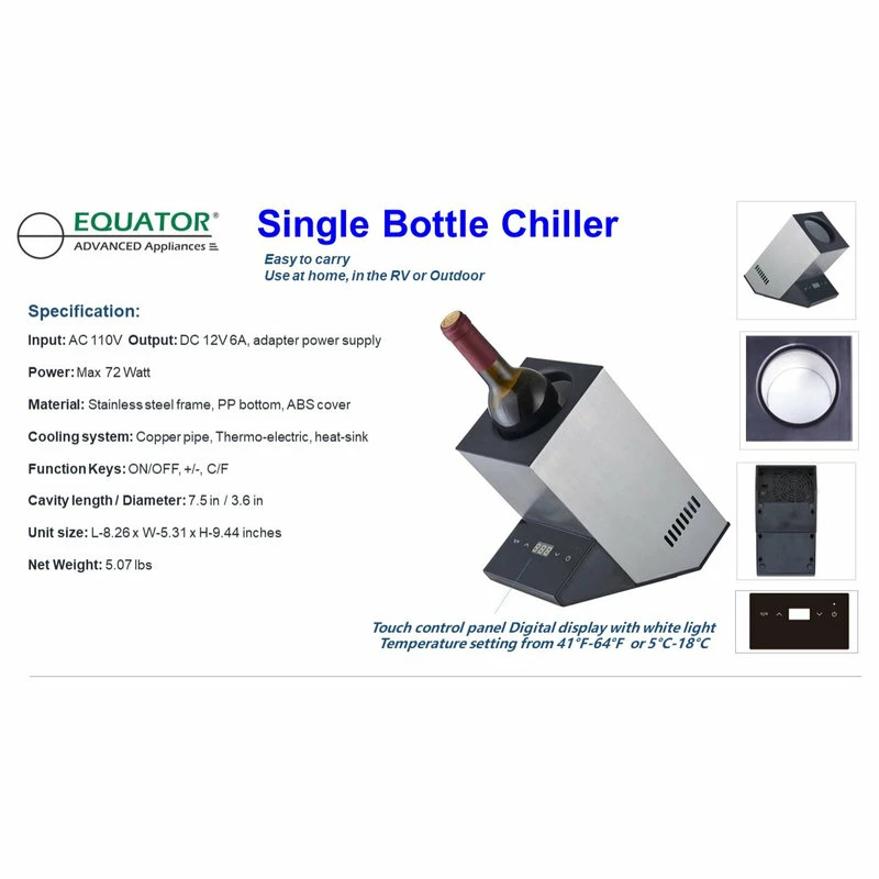 Cheap 👏 Conserv By Equator Wine Refrigerator, Equator Single Bottle Chiller, Stainless 🔥 - Image 13