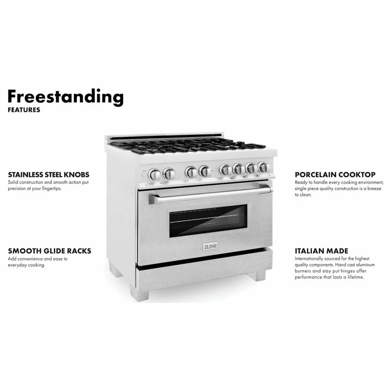 Best deal 💯 ZLINE Kitchen And Bath ZLINE 36" Range Gas Stove And Electric Oven In DuraSnow Stainless Steel 🎁 - Image 12