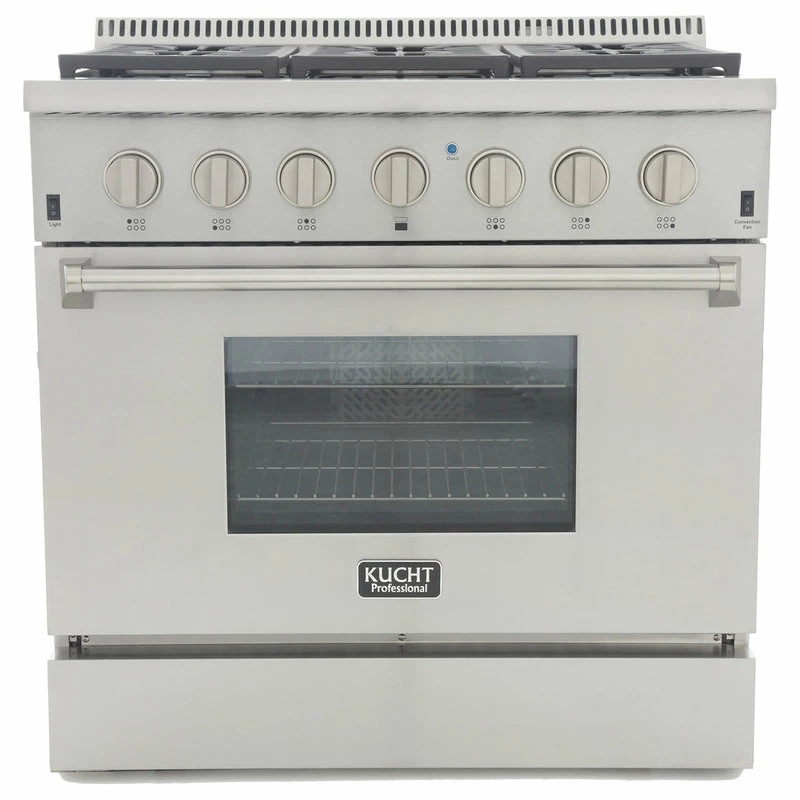 Outlet 🔥 KUCHT Pro Style 36" Stainless Steel 6 Sealed Burners, Classic Silver, Natural Ga 🎁