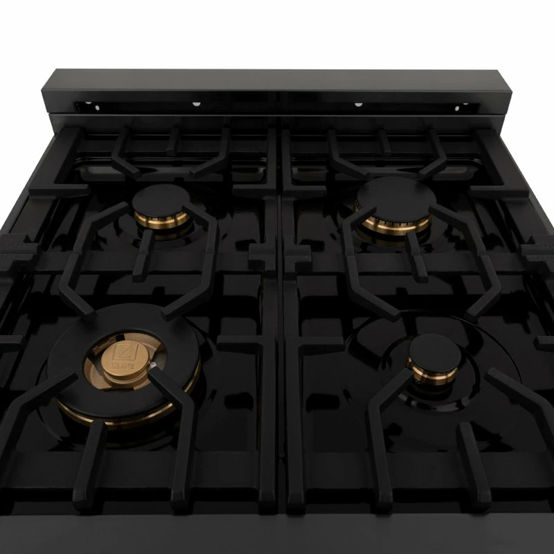 Best deal 🧨 ZLINE Kitchen And Bath ZLINE Range Gas Stove/Electric Oven, Black Stainless Steel, Brass Burner, 24" 🥰 - Image 9