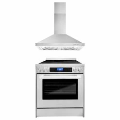 Budget 🤩 Cosmo 2-Piece Kitchen, 30" Electric Range And 30" Wall Mount Range Hood 😀