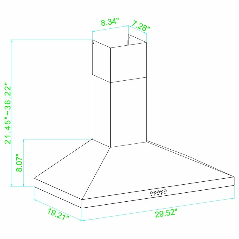 Brand new ⌛ Winflo Convertible Wall-Mount Range Hood, Stainless Steel, 30" 😍 - Image 3
