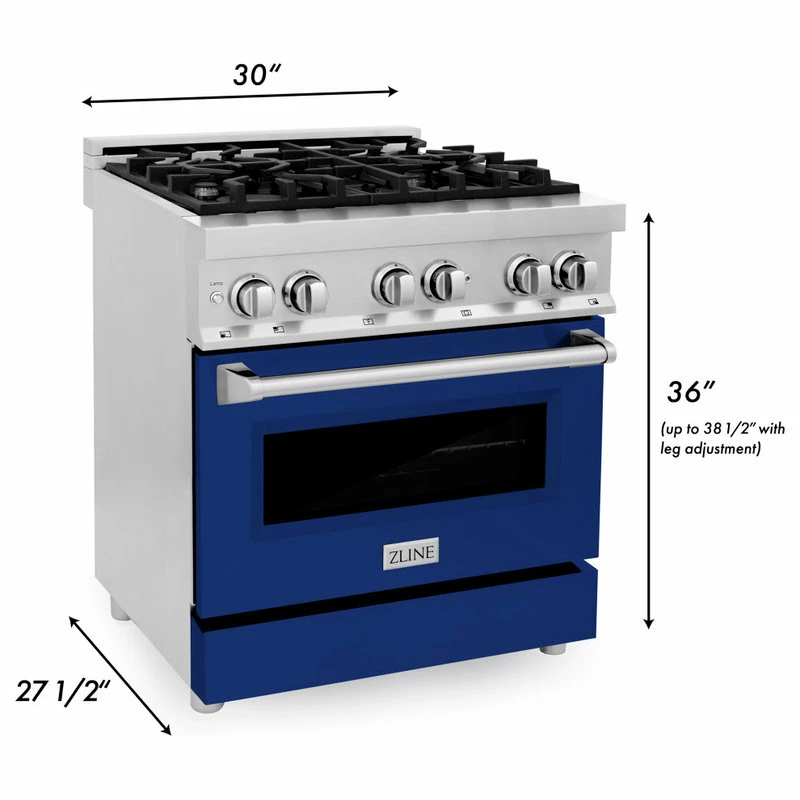 Top 10 😀 ZLINE Kitchen And Bath ZLINE Dual Fuel Range Gas Stove/Electric Oven, Blue Gloss ✨ - Image 10