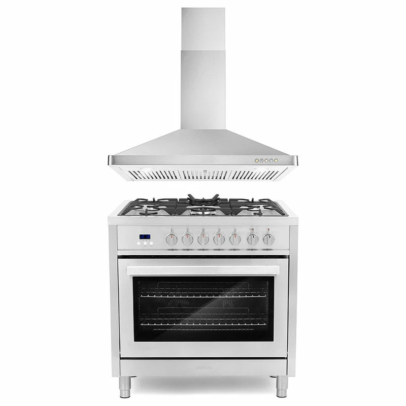 Deals ๐ Cosmo 2-Piece Kitchen, 36" Dual Fuel Range And 36" Wall Mount Range Hood โ