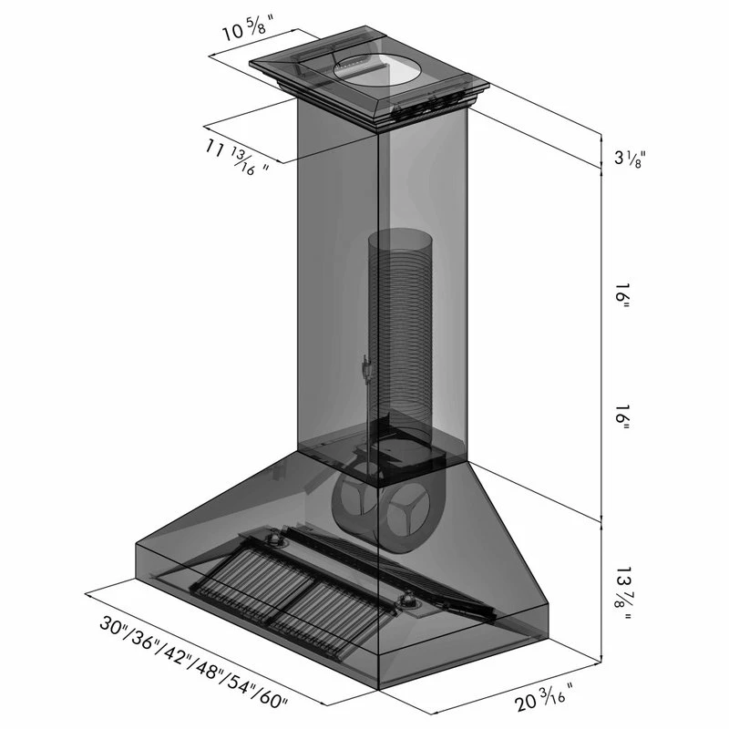 Wholesale 🎉 ZLINE Kitchen And Bath ZLINE Convertible Vent Wall Mount Range Hood In Stainless Steel & Crown Molding 👍 - Image 11