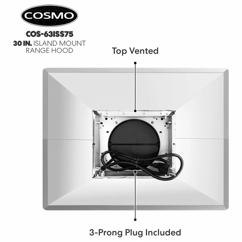 Best Sale 👍 Cosmo 30" Ductless Island Range Hood With Soft Touch Controls And Permanent Filters 💯 - Image 10