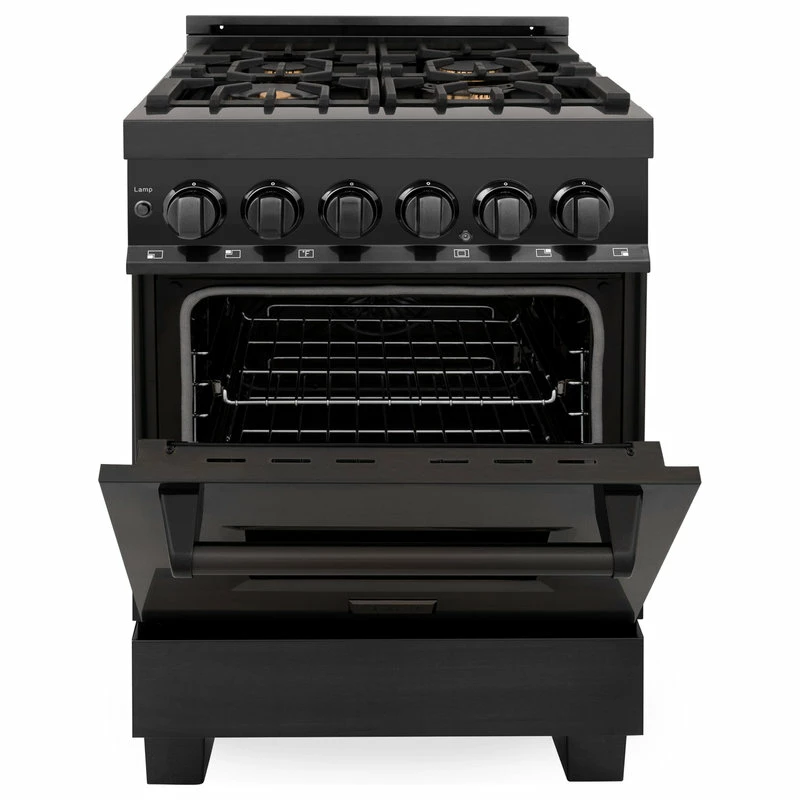Best deal 🧨 ZLINE Kitchen And Bath ZLINE Range Gas Stove/Electric Oven, Black Stainless Steel, Brass Burner, 24" 🥰 - Image 4