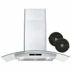 Promo 👏 Cosmo Appliances 36" Ductless Wall Mount Range Hood, Stainless Steel With Soft Touch Control 🛒