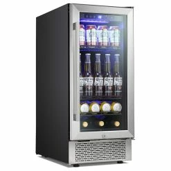 Buy ๐ Antarctic Star 15 Inch Beverage Refrigerator Buit-in Wine Cooler Mini Fridge Clear Glass Door ๐