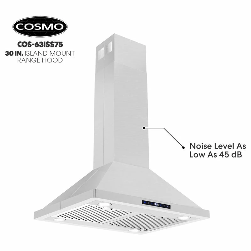 Best Sale 👍 Cosmo 30" Ductless Island Range Hood With Soft Touch Controls And Permanent Filters 💯 - Image 6