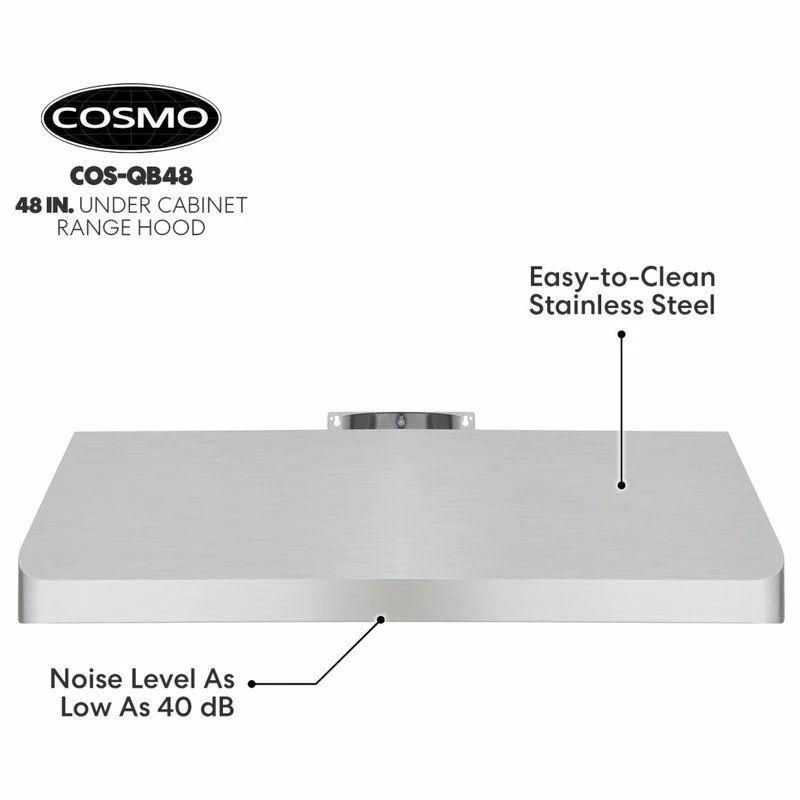 Best Pirce 👏 Cosmo Appliances 48" Under Cabinet Range Hood With 3-Speed Fan, Push Button, Permanent Filters ⌛ - Image 10