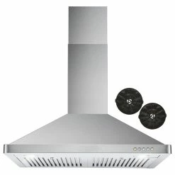 Best Sale ❤️ Cosmo Appliances 30 In. Ductless Wall Mount Range Hood With Permanent Filters, LED Lights, 30" 💯