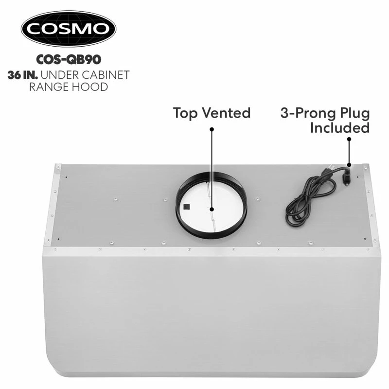 Coupon ๐งจ Cosmo 36" Ducted Under Cabinet Range Hood In Stainless Steel โ๏ธ - Image 10